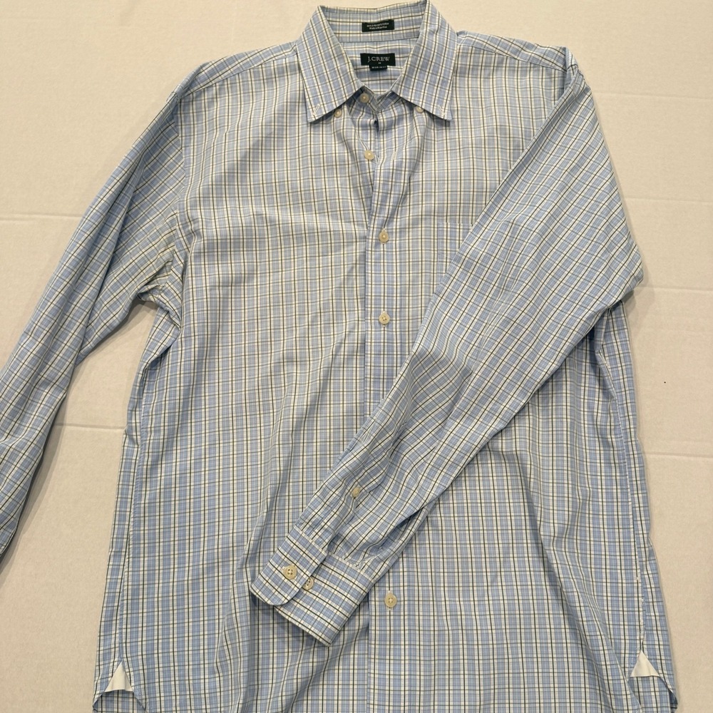 J. Crew Men's Long Sleeve Plaid Button Down Shirt M Blue White Green‎ Preppy